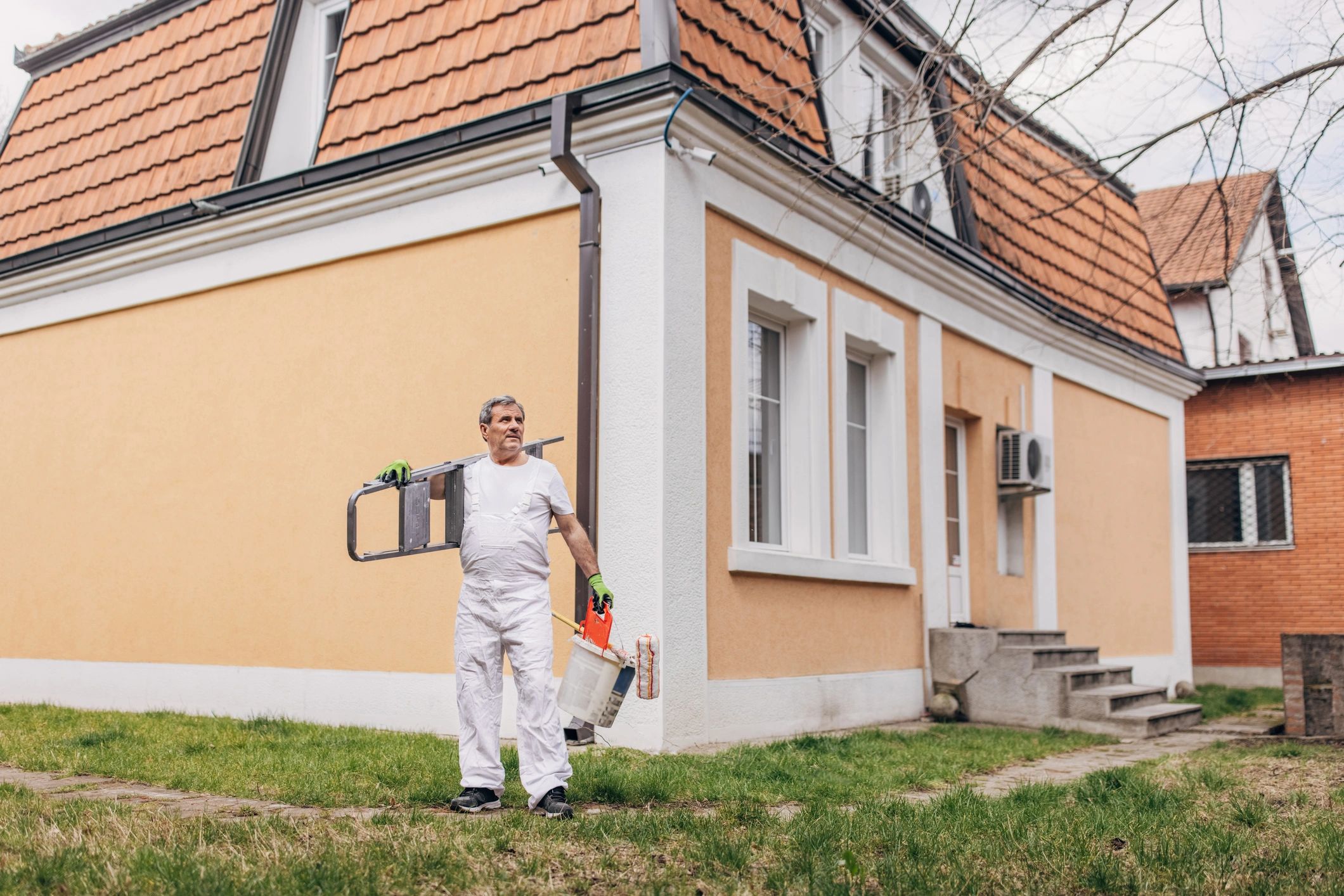 Finished exterior house with new paint