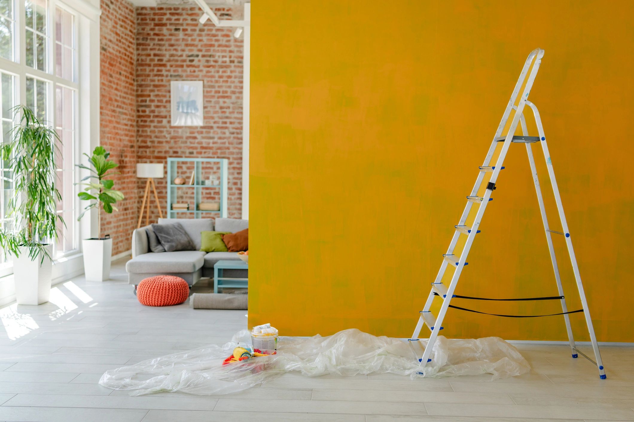 Interior painting living room walls